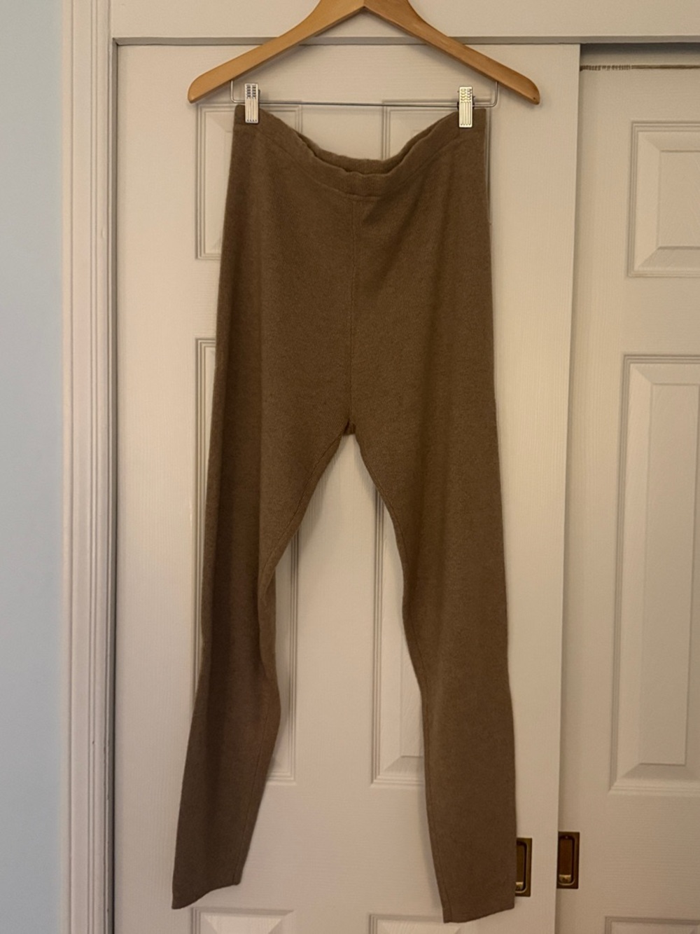 Cozy 100% Cashmere Knit Leggings in Camel - Made in Scotland